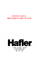 Hafler Iris-CD - Owners Manual 